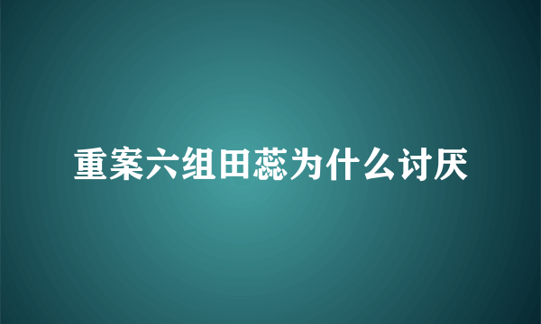 重案六组田蕊为什么讨厌