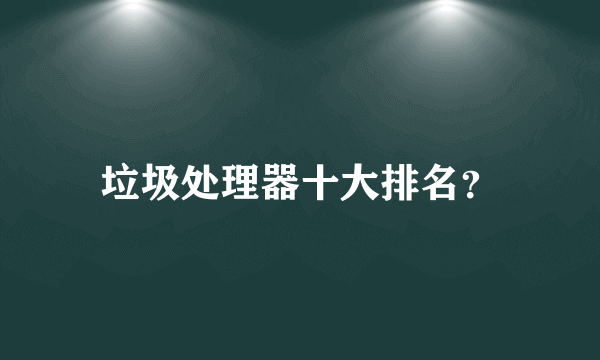 垃圾处理器十大排名？