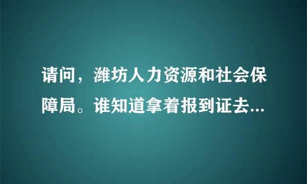 请问，潍坊人力资源和社会保障局。谁知道拿着报到证去报到，具体需要什么资料啊