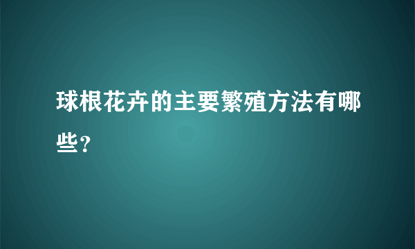 球根花卉的主要繁殖方法有哪些？