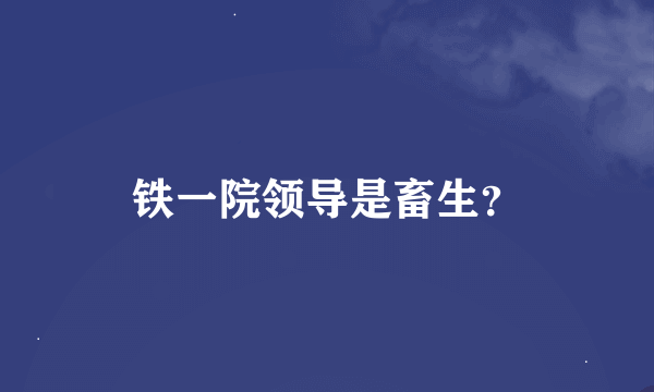 铁一院领导是畜生？