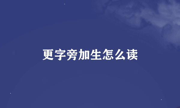 更字旁加生怎么读