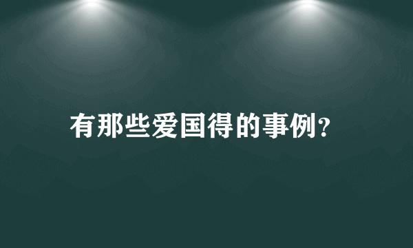 有那些爱国得的事例？