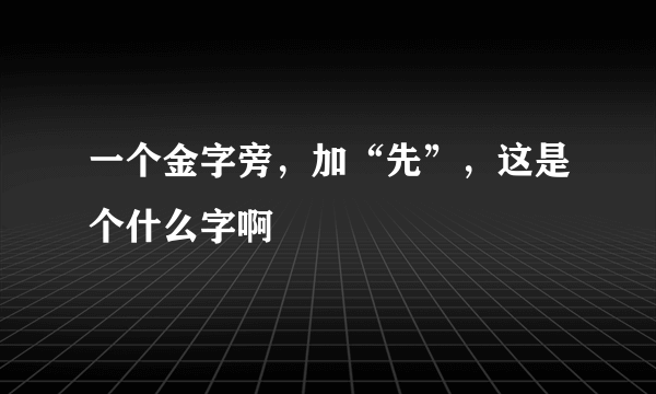 一个金字旁，加“先”，这是个什么字啊