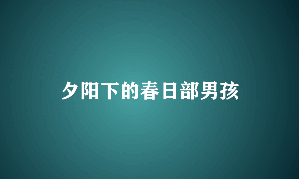 夕阳下的春日部男孩