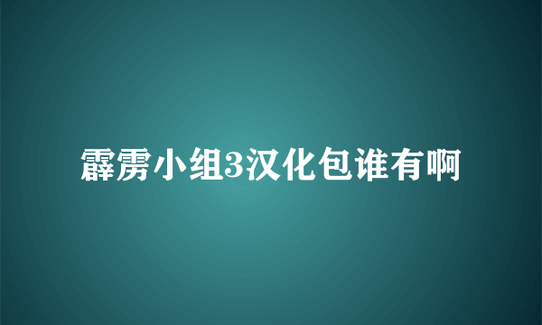 霹雳小组3汉化包谁有啊