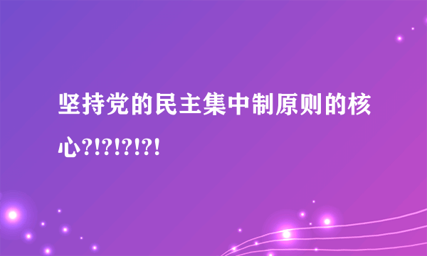 坚持党的民主集中制原则的核心?!?!?!?!