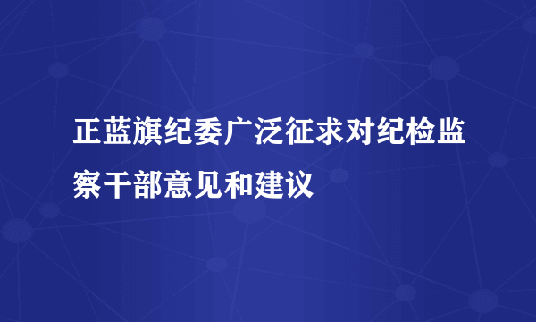 正蓝旗纪委广泛征求对纪检监察干部意见和建议