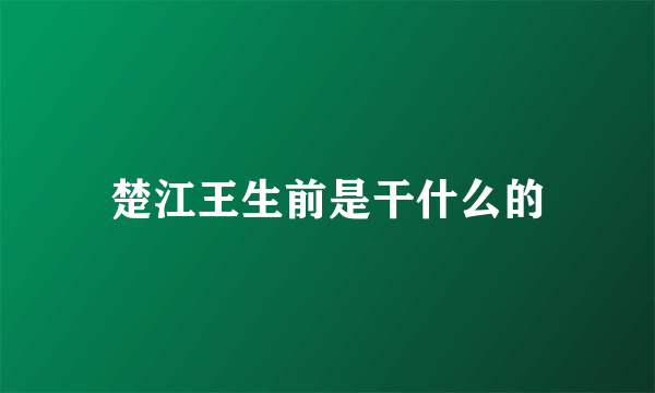 楚江王生前是干什么的