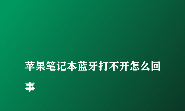 
苹果笔记本蓝牙打不开怎么回事
