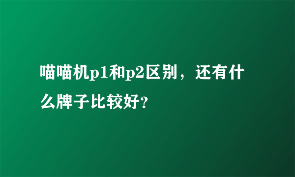 喵喵机p1和p2区别，还有什么牌子比较好？