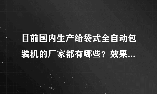 目前国内生产给袋式全自动包装机的厂家都有哪些？效果分别怎么样？