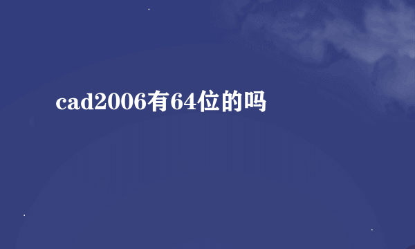 cad2006有64位的吗