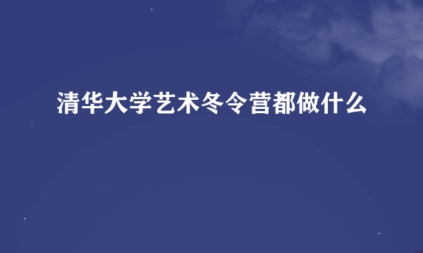 清华大学艺术冬令营都做什么