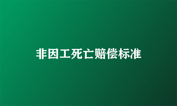 非因工死亡赔偿标准