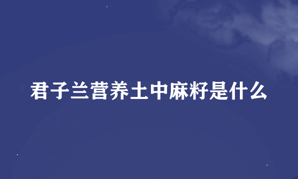 君子兰营养土中麻籽是什么