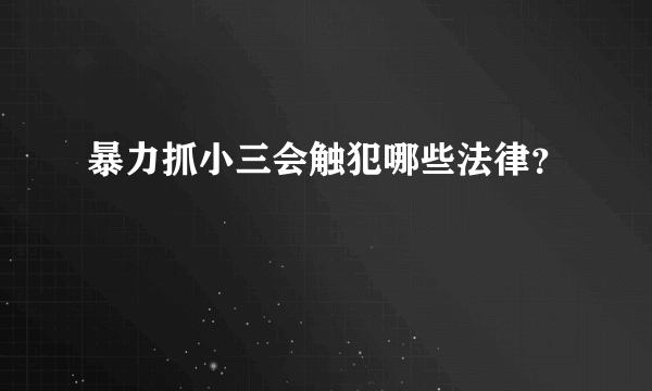 暴力抓小三会触犯哪些法律？