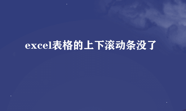 excel表格的上下滚动条没了