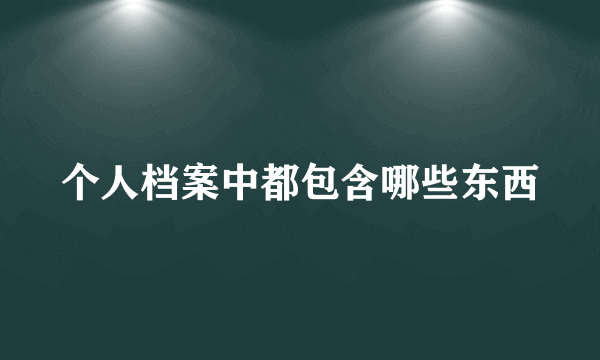 个人档案中都包含哪些东西