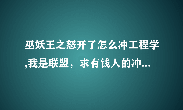 巫妖王之怒开了怎么冲工程学,我是联盟，求有钱人的冲工程学办法