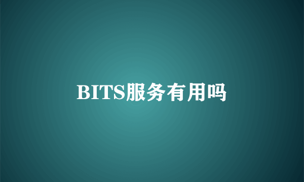 BITS服务有用吗