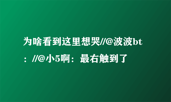 为啥看到这里想哭//@波波bt：//@小5啊：最右触到了