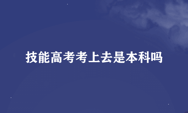 技能高考考上去是本科吗