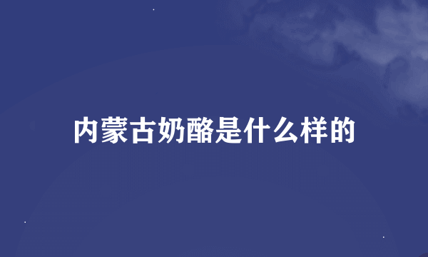 内蒙古奶酪是什么样的