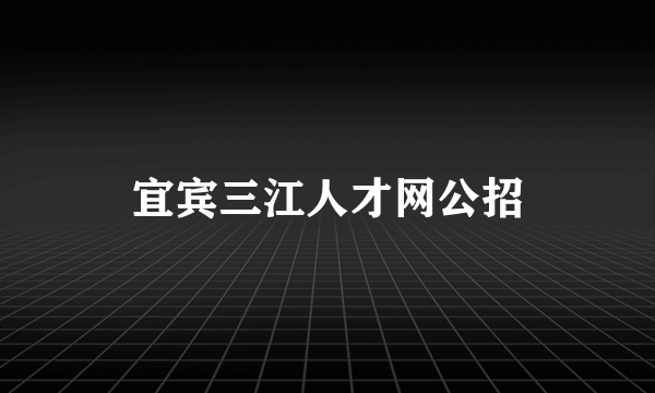 宜宾三江人才网公招