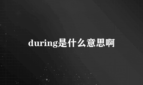 during是什么意思啊