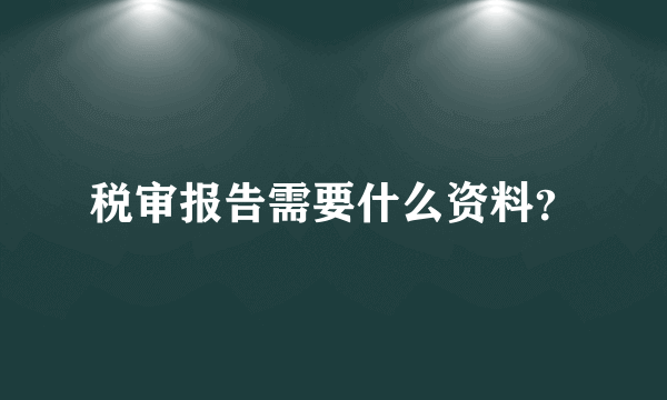 税审报告需要什么资料？