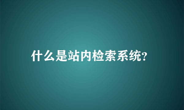 什么是站内检索系统？