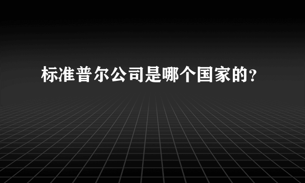 标准普尔公司是哪个国家的？