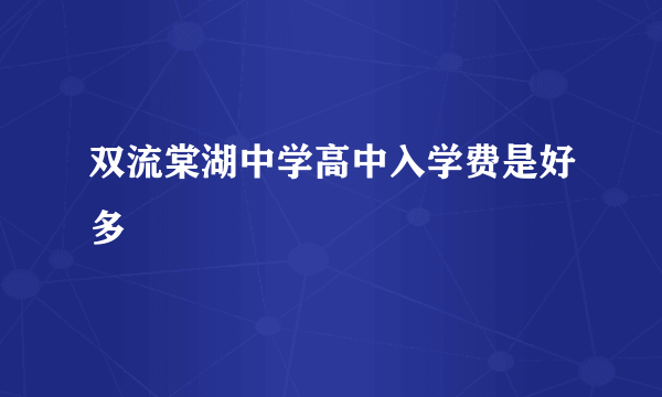 双流棠湖中学高中入学费是好多