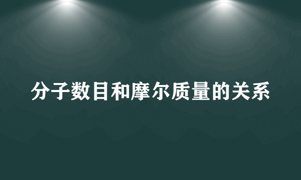 分子数目和摩尔质量的关系