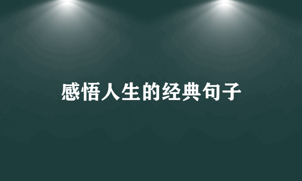 感悟人生的经典句子