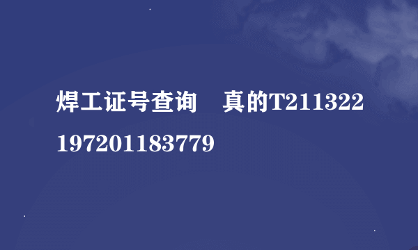 焊工证号查询昰真的T211322197201183779