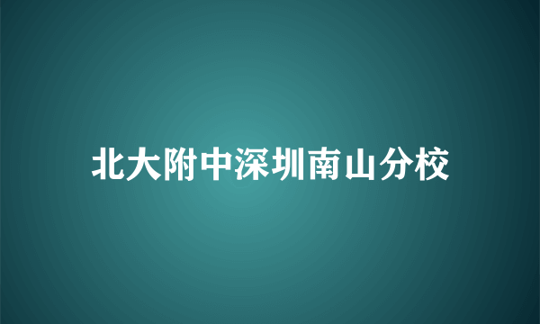 北大附中深圳南山分校