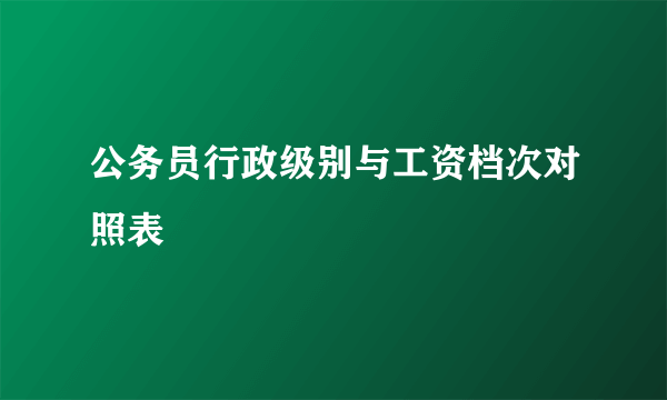 公务员行政级别与工资档次对照表