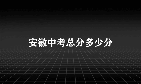 安徽中考总分多少分