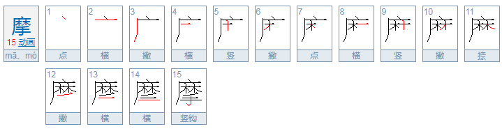 摩的部首