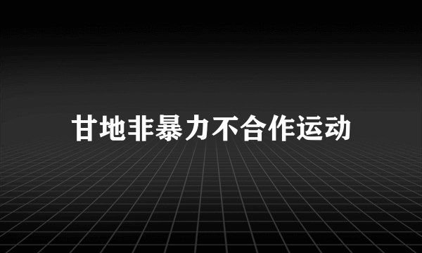 甘地非暴力不合作运动