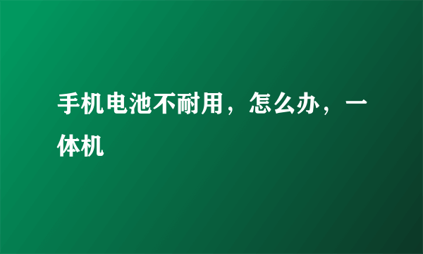 手机电池不耐用，怎么办，一体机