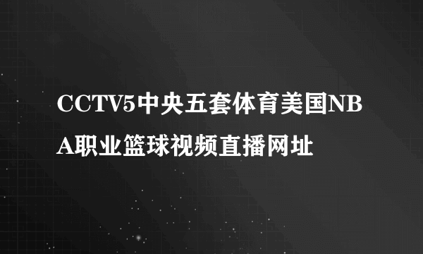 CCTV5中央五套体育美国NBA职业篮球视频直播网址