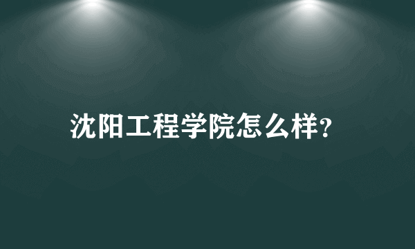 沈阳工程学院怎么样？