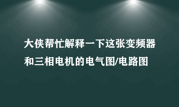 大侠帮忙解释一下这张变频器和三相电机的电气图/电路图