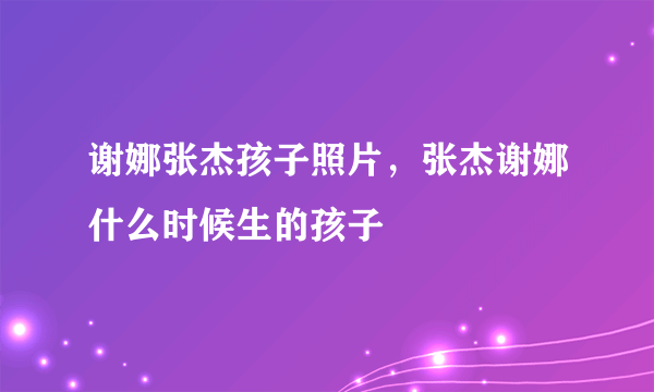 谢娜张杰孩子照片，张杰谢娜什么时候生的孩子