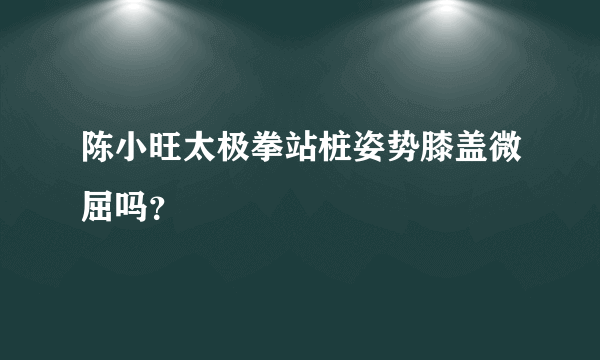 陈小旺太极拳站桩姿势膝盖微屈吗？