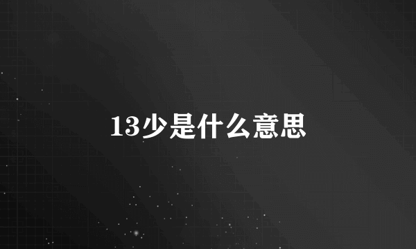 13少是什么意思