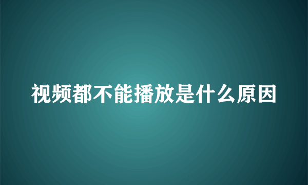 视频都不能播放是什么原因